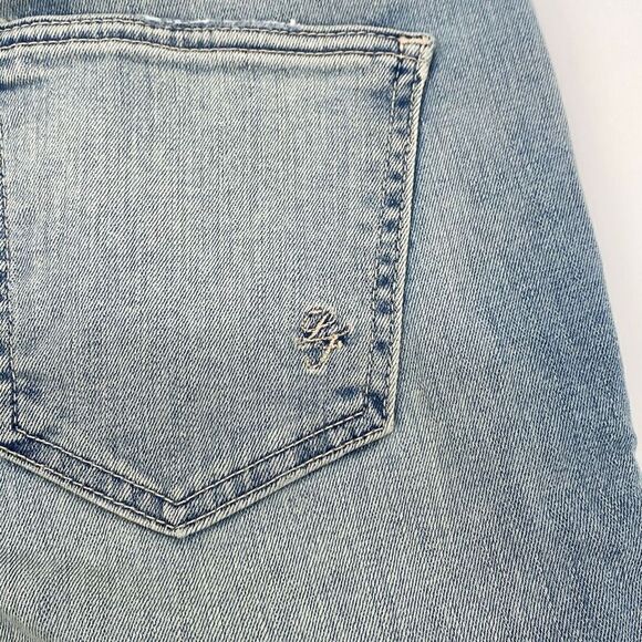 Lovers + Friends Ricky Mid -Rise Skinny Jeans Distressed Faded Step Hem Blue Siz - Picture 10 of 15